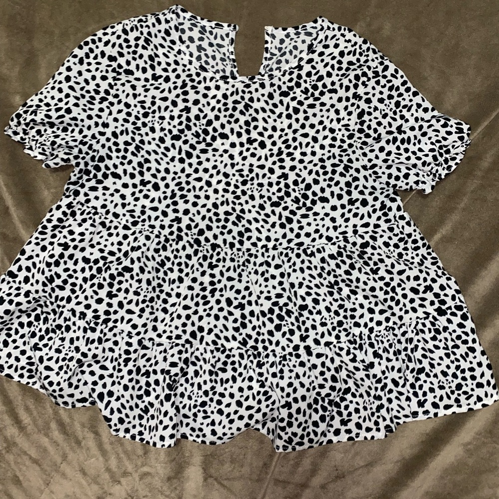 babydoll polka dot top